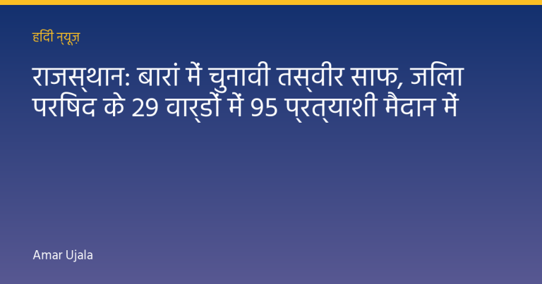 राजस्थान: बारां में चुनावी तस्वीर साफ, जिला परिषद के 29 वार्डों में 95 प्रत्याशी मैदान में