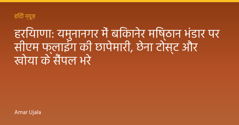 हरियाणा: यमुनानगर में बिकानेर मिष्ठान भंडार पर सीएम फ्लाइंग की छापेमारी, छेना टोस्ट और खोया के सैंपल भरे